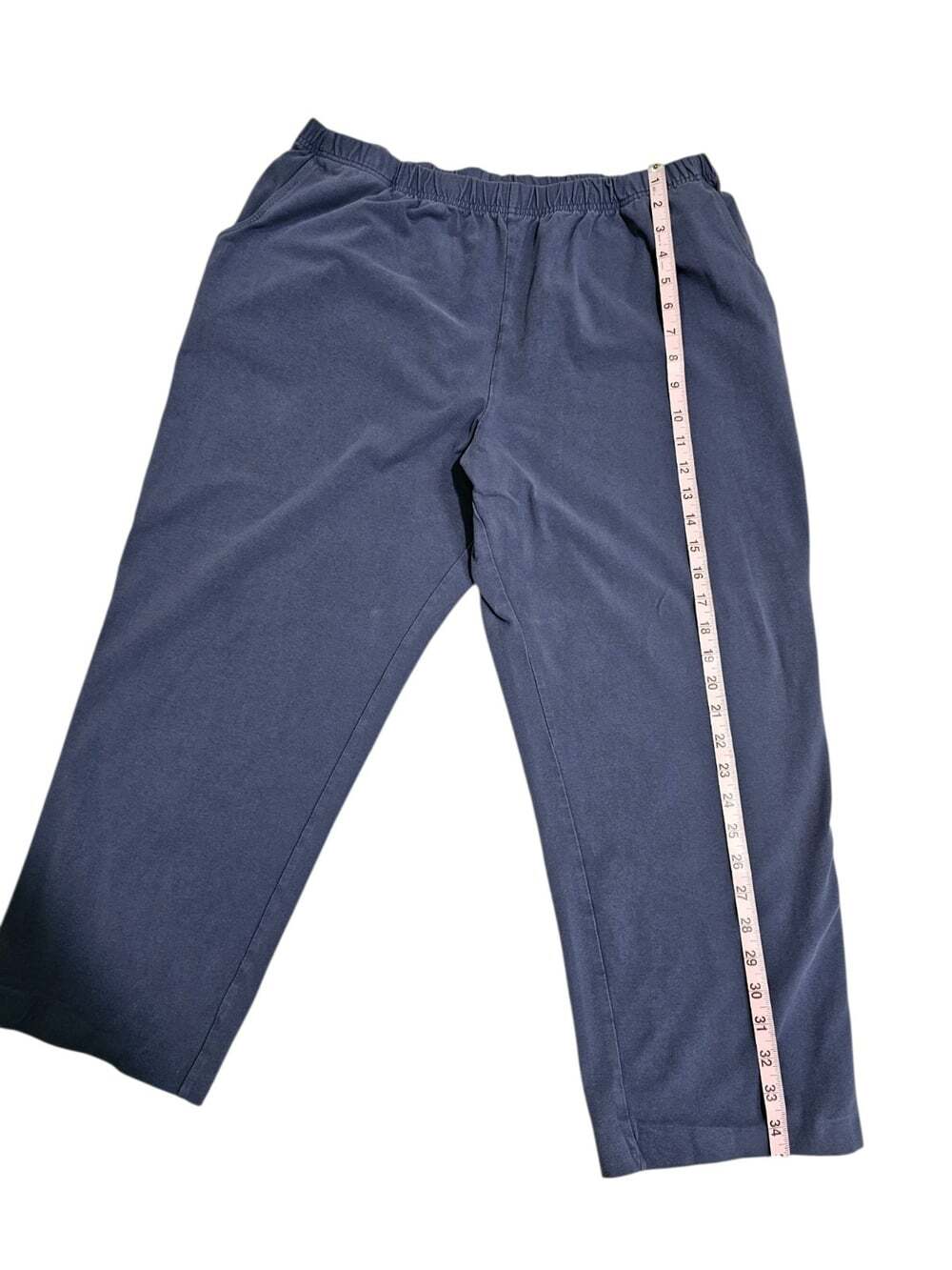 L.L.Bean Women 1X Blue Pants Cotton Solid Casual Luxury Essential Lounge - Picture 6 of 7